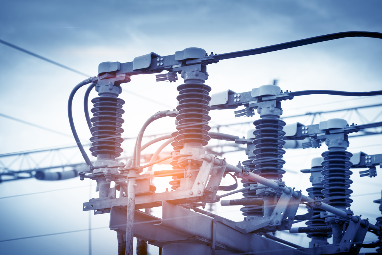 High voltage circuit breaker in a power substation